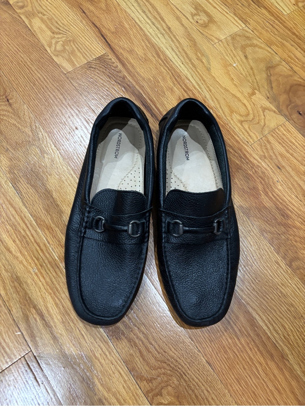 Nordstrom Men’s Black Leather Slip-On Bit Loafers